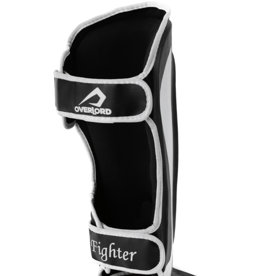 ochraniacze na piszczele overlord biale fighter mma muay thai kickboxing S M L XL