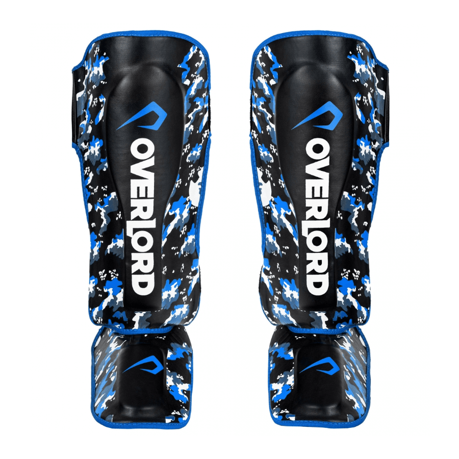 ochraniacze na piszczele overlord niebieskie x-kick mma muay thai kickboxing S M L XL