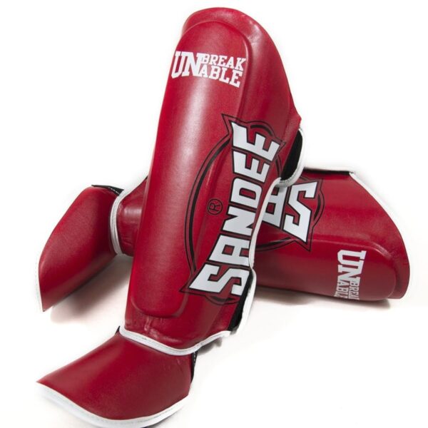ochraniacze na piszczele sandee tajlandia czerwone mma muay thai kickboxing S M L XL