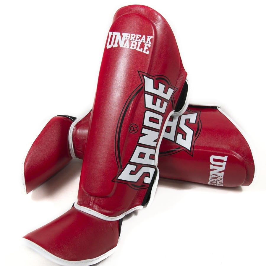 ochraniacze-na-piszczele-czerwone-mma-kickboxing-muay-thai-sandee-s-nowe ochraniacze na piszczele sandee tajlandia czerwone mma muay thai kickboxing S M L XL