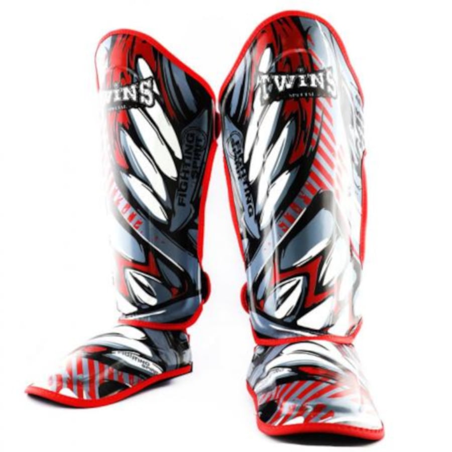 ochraniacze na piszczele twins special demon szare mma muay thai kickboxing S M L XL