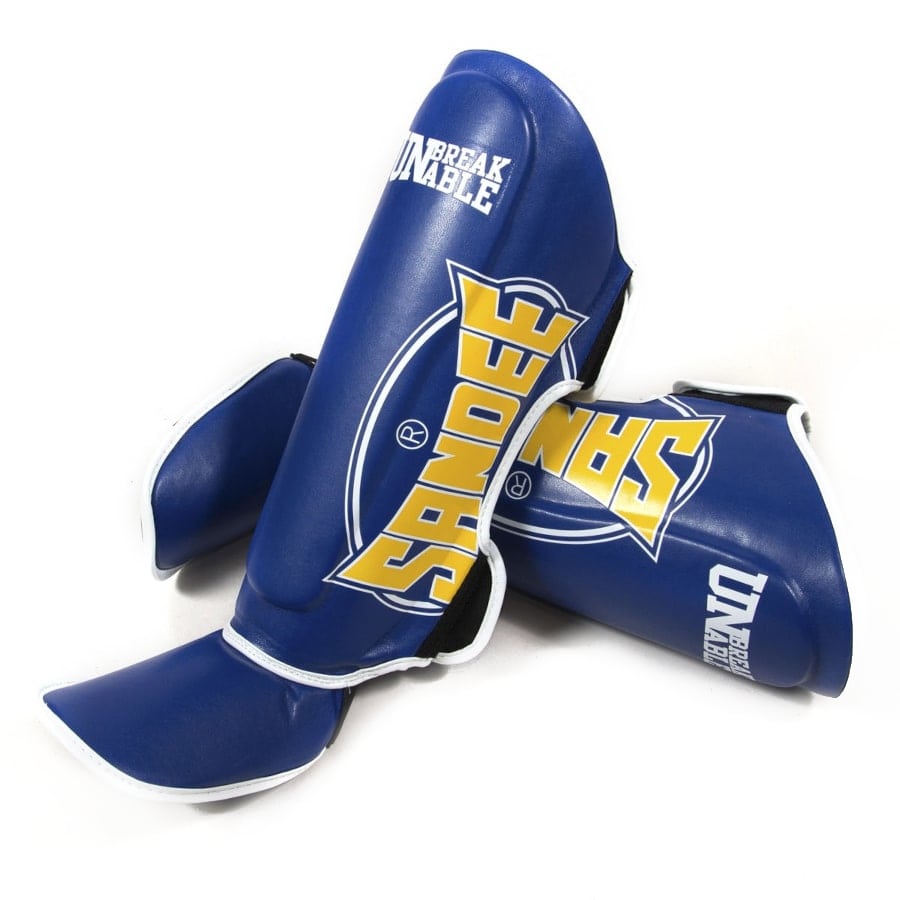 ochraniacze-na-piszczele-niebieskie-mma-kickboxing-muay-thai-sandee-s-nowe ochraniacze na piszczele sandee tajlandia niebieskie mma muay thai kickboxing S M L XL