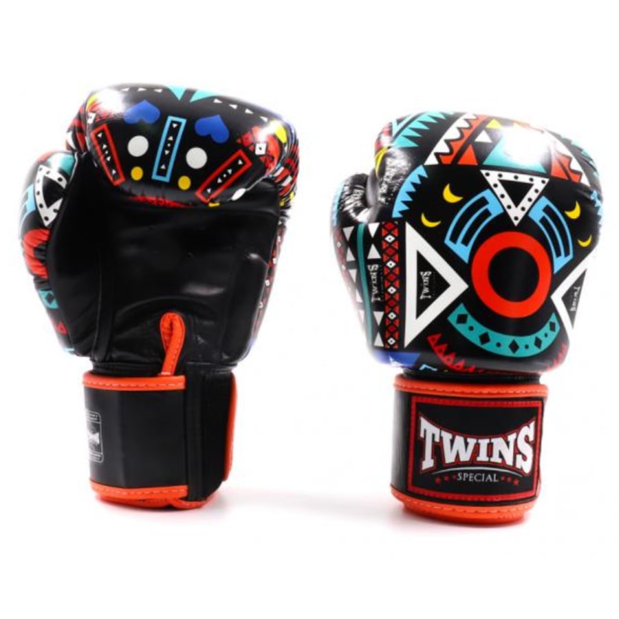 rekawice bokserskie twins special niebieskie aztec 10oz 12oz 14oz 16oz