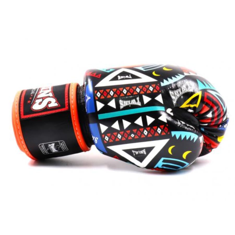rekawice bokserskie twins special niebieskie aztec 10oz 12oz 14oz 16oz