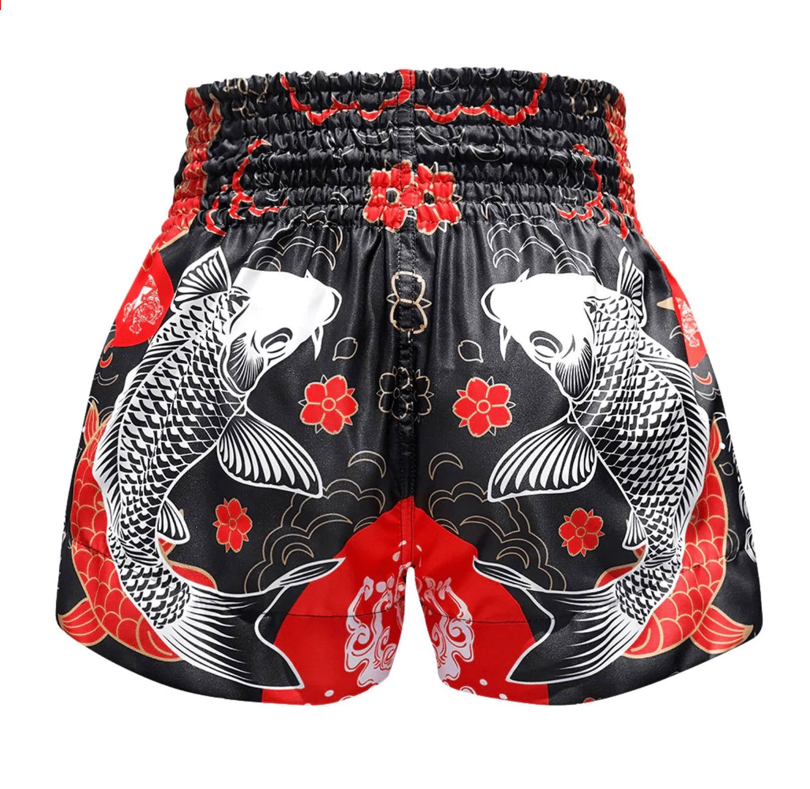 spodenki-treningowe-muay-thai-czarne-czerwone-kickboxing-mma-tuff-koi-fish-l spodenki treningowe tuff tajlandia muay thai kickboxing mma S M L XL