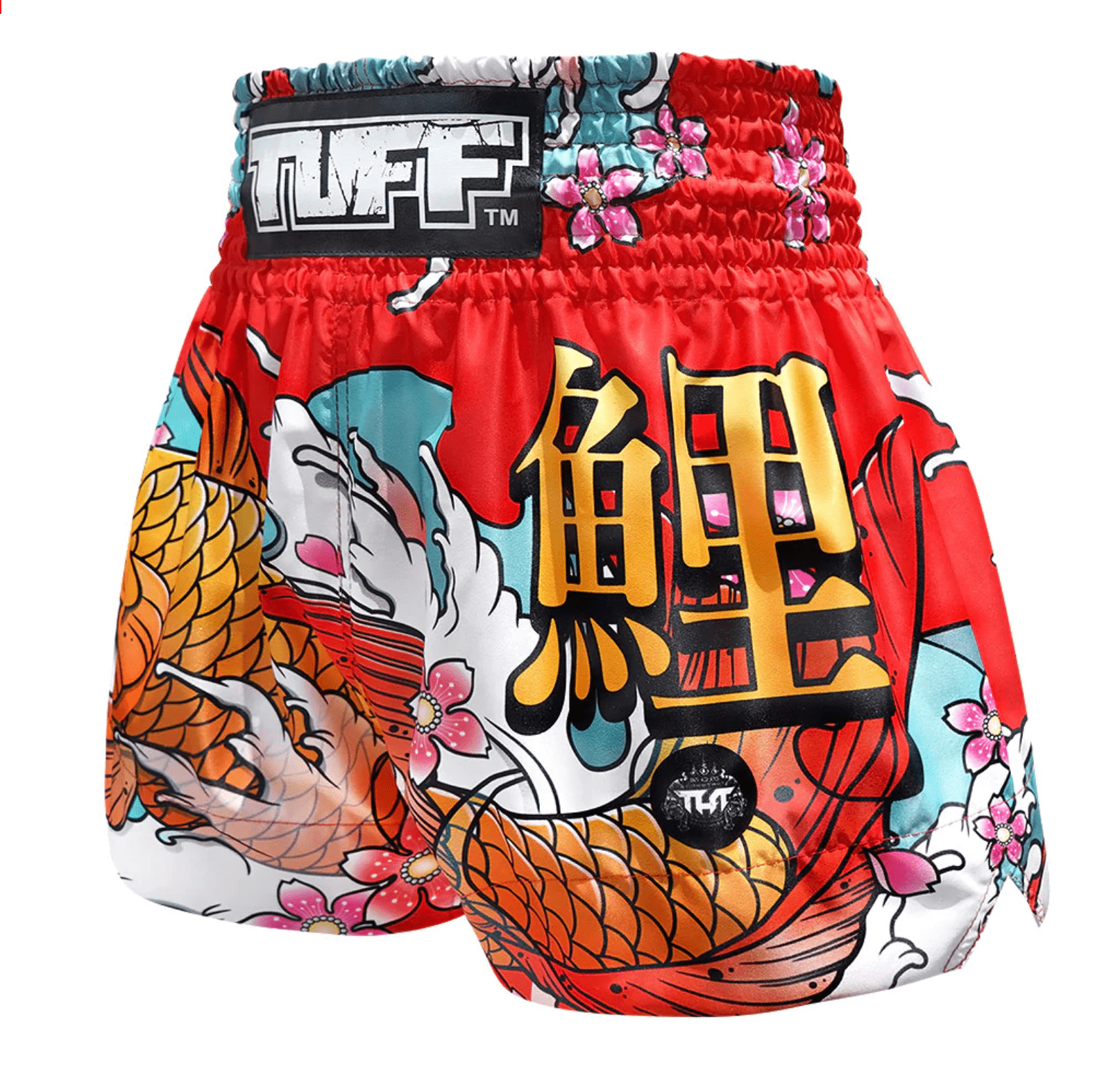 spodenki-treningowe-muay-thai-czerwone-kickboxing-mma-tuff-koi-fish-m spodenki treningowe tuff tajlandia muay thai kickboxing mma S M L XL