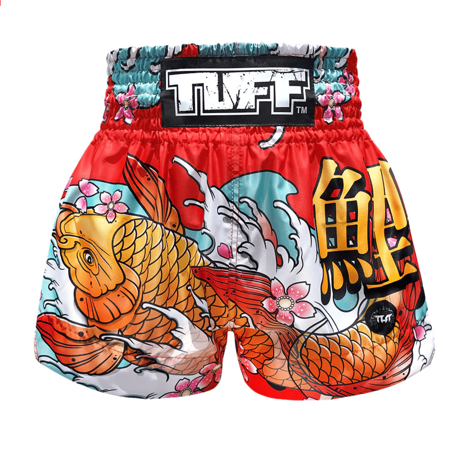 spodenki-treningowe-muay-thai-czerwone-kickboxing-mma-tuff-koi-fish-s spodenki treningowe tuff tajlandia muay thai kickboxing mma S M L XL