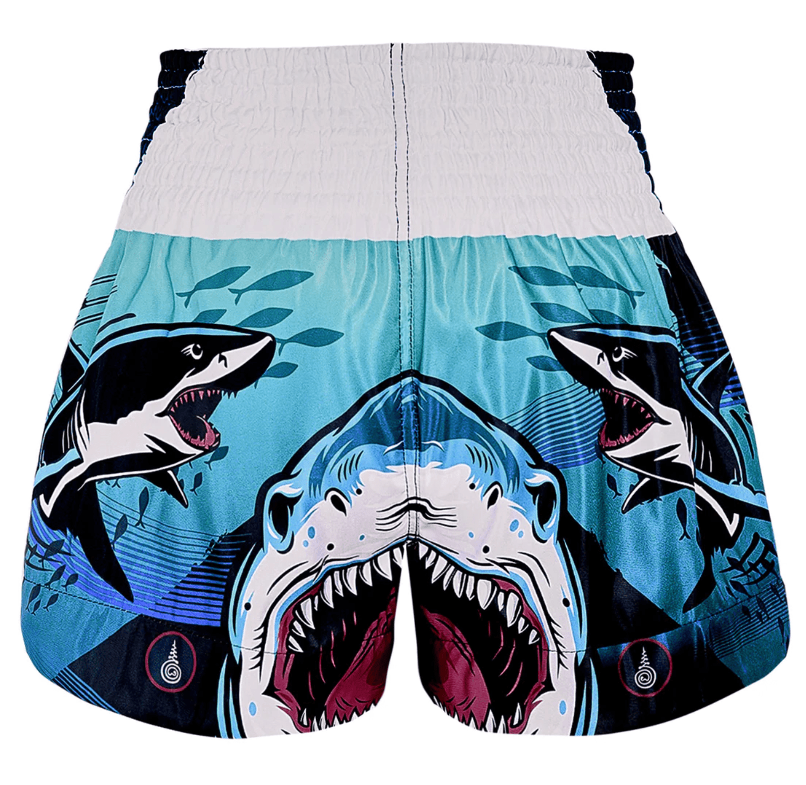 spodenki-treningowe-muay-thai-niebieskie-kickboxing-mma-tuff-fighting-shark-fish-l spodenki treningowe tuff tajlandia muay thai kickboxing mma S M L XL
