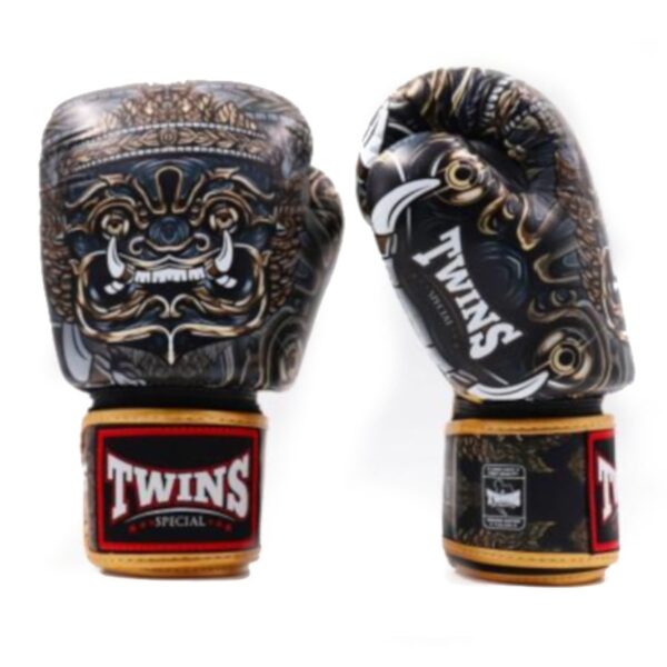 rekawice bokserskie twins special czarne yak thai 10oz 12oz 14oz 16oz