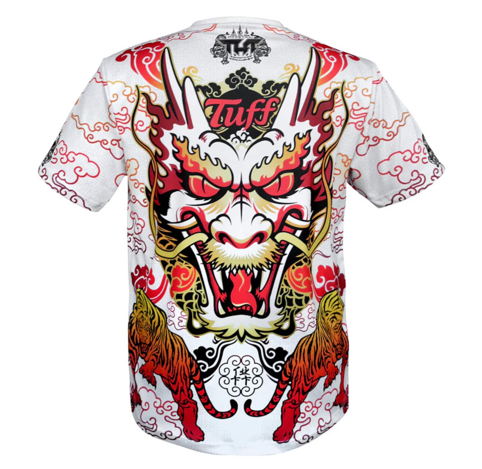 koszulka-treningowa-muay-thai-biala-czerwona-kickboxing-mma-king-of-the-dragon-in-white-l