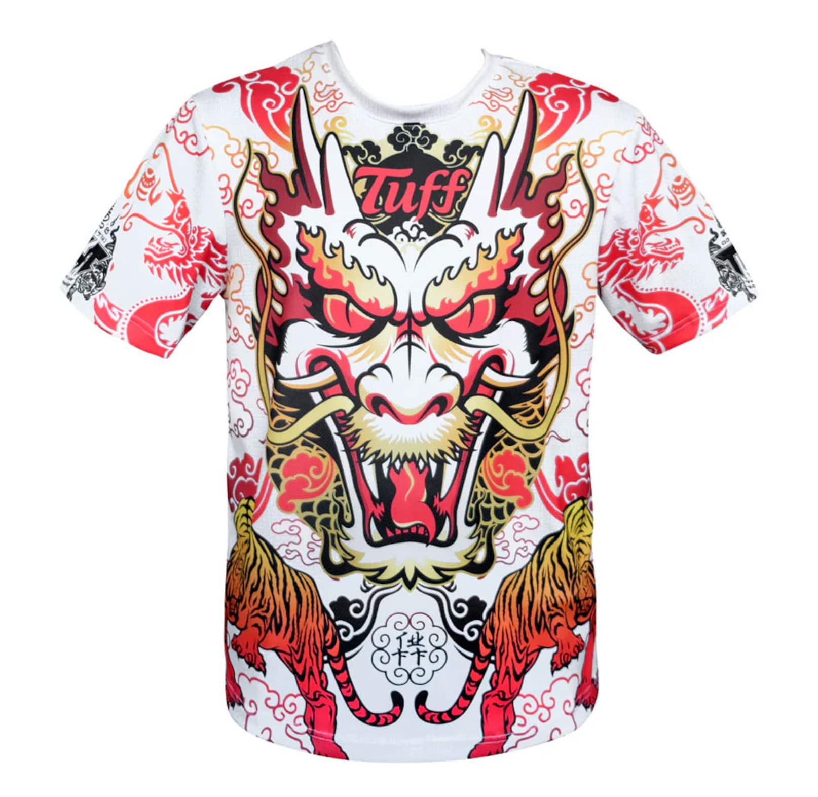 koszulka-treningowa-muay-thai-biala-czerwona-kickboxing-mma-king-of-the-dragon-in-white-s