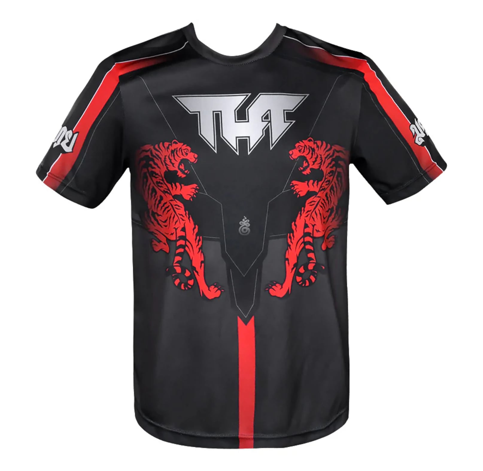 koszulka-treningowa-muay-thai-czarna-czerwona-kickboxing-mma-thai-mythical-forest-creatures-s