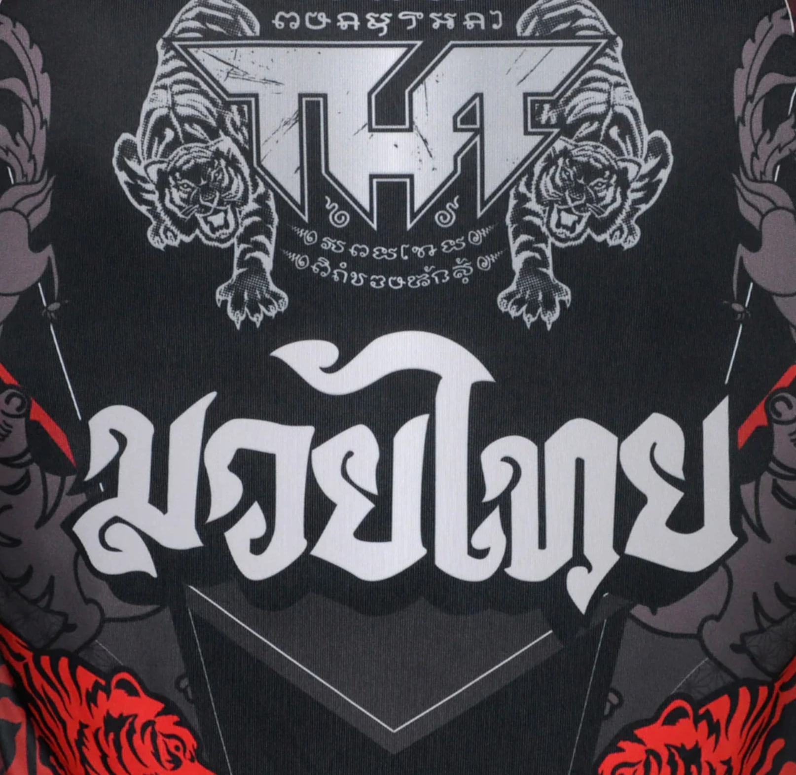 koszulka-treningowa-muay-thai-czarna-czerwona-kickboxing-mma-thai-mythical-forest-creatures-xl