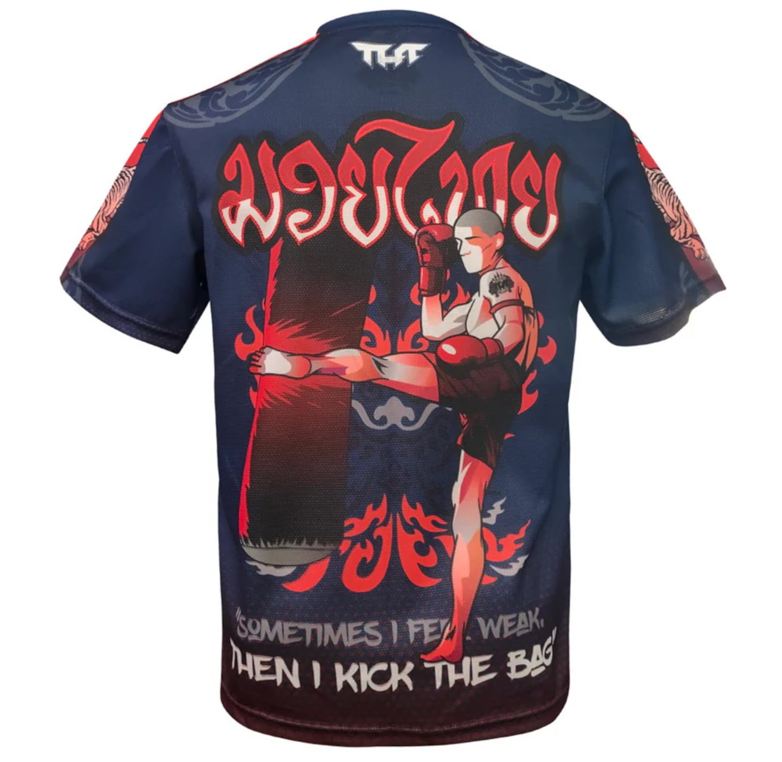 koszulka-treningowa-muay-thai-granatowa-czerwona-kickboxing-mma-kicking-bag-xxl-min