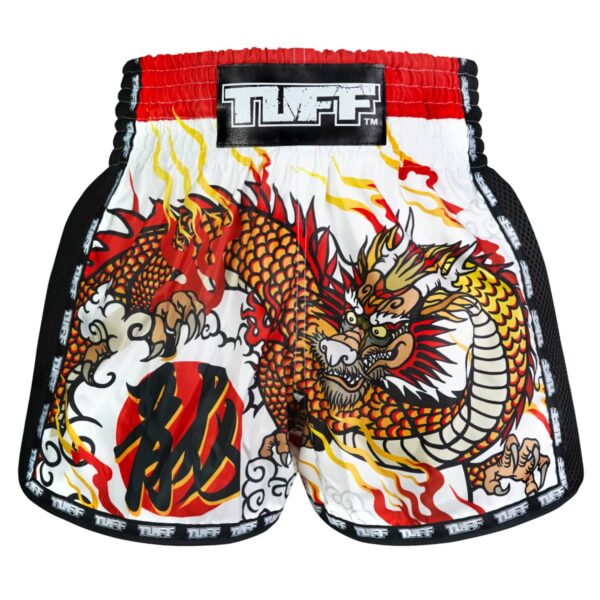 Spodenki treningowe TUFF White Chinese Dragon – Muay Thai