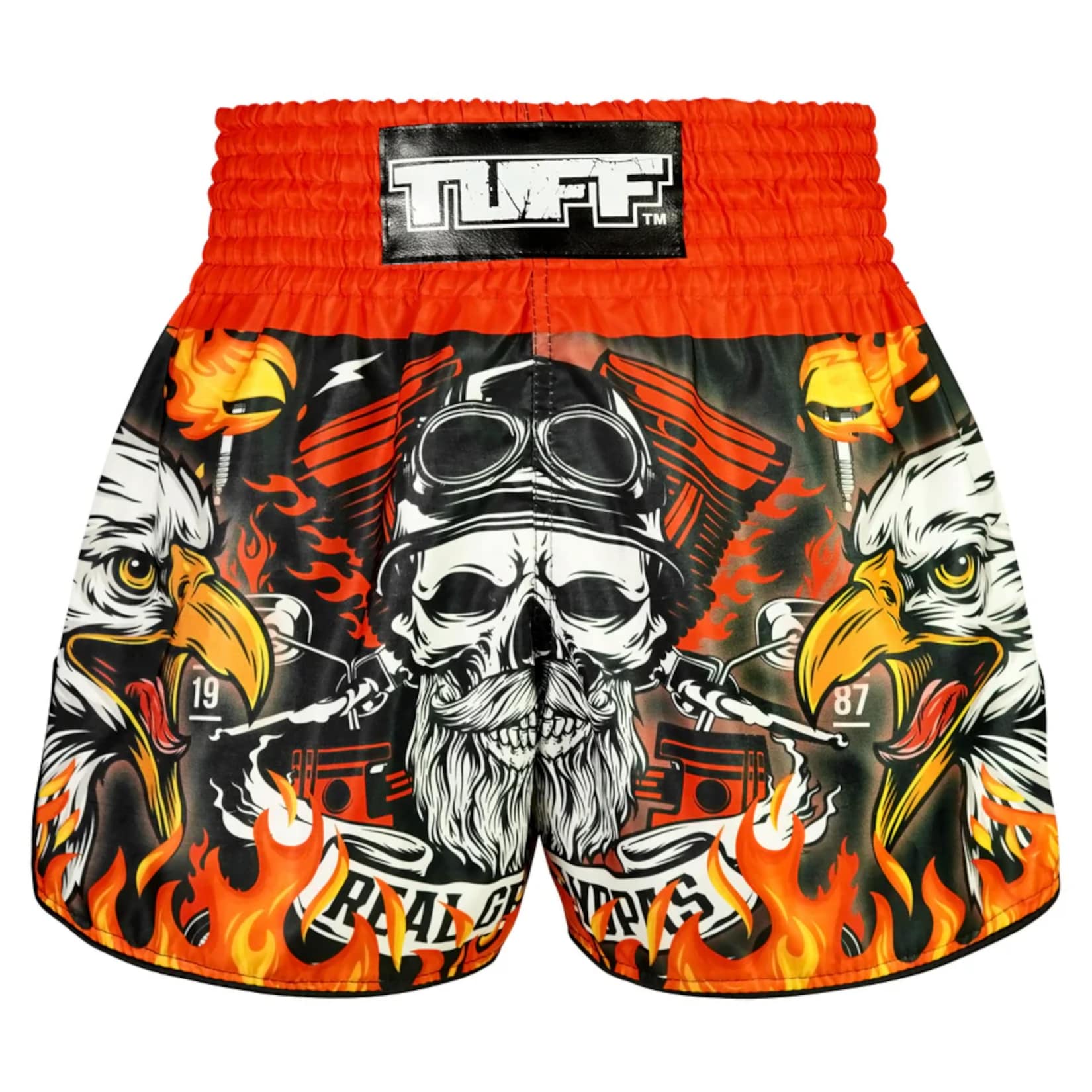 spodenki-treningowe-muay-thai-czarne-czerwone-kickboxing-mma-tuff-graybeard-and-the-eagle-s