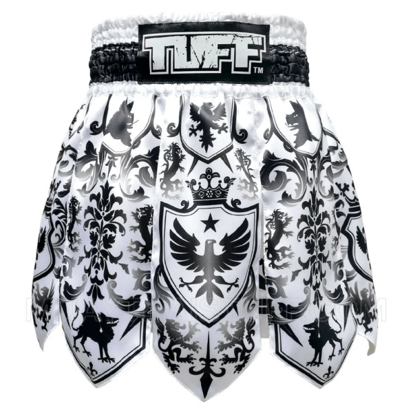 Spodenki treningowe TUFF Gladiator Black & White Classic Victorian Pattern – Muay Thai