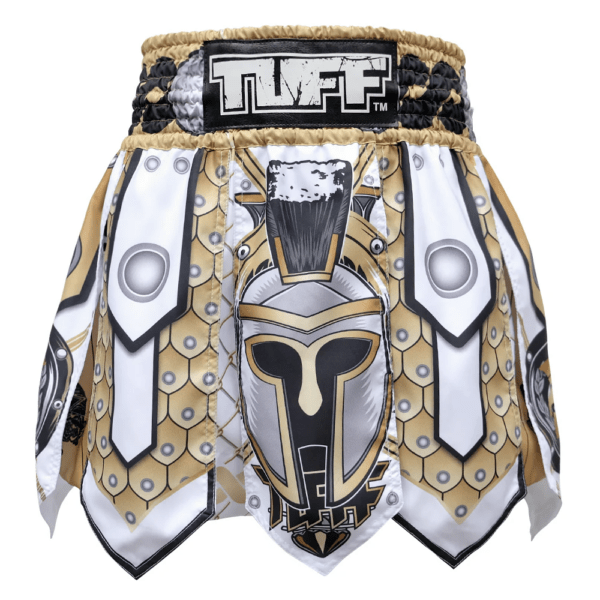 Spodenki treningowe TUFF Gladiator White Ancient Roman Gladiator Armor – Muay Thai