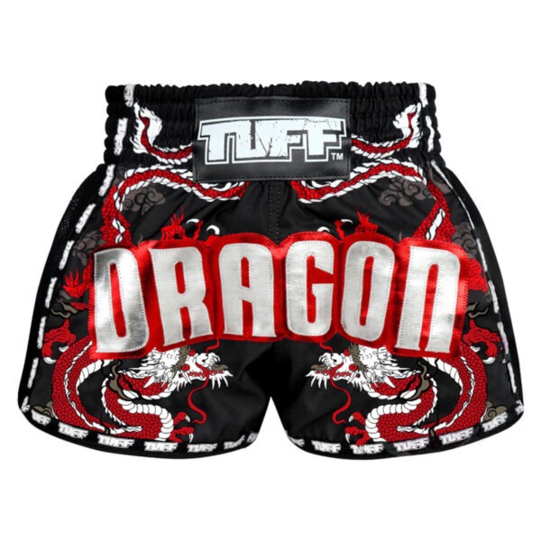 Spodenki treningowe TUFF Black Chinese Dragon with Text – Muay Thai