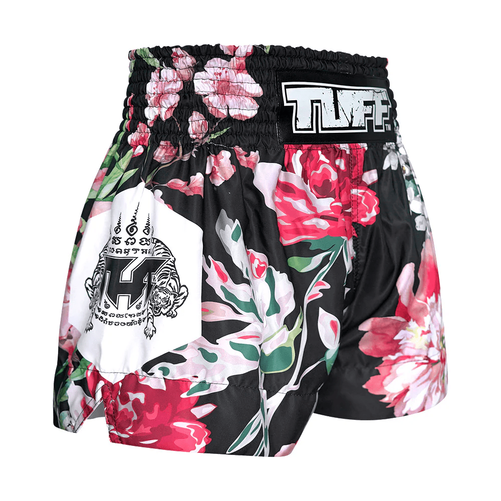 spodenki-treningowe-tuff-muay-thai-kickboxing-mma-czarne-rozowe-wild-thorns-xl