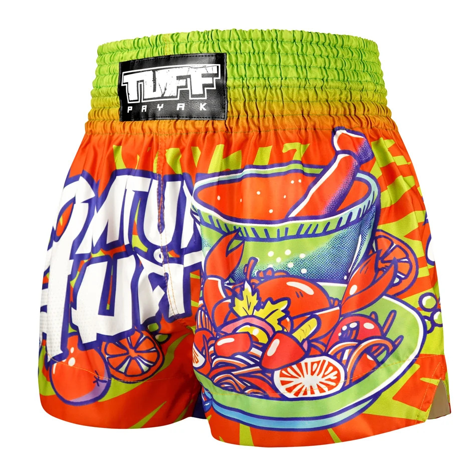 spodenki-treningowe-muay-thai-kickboxing-mma-tuff-czerwone-zielone-som-tum-smash-m