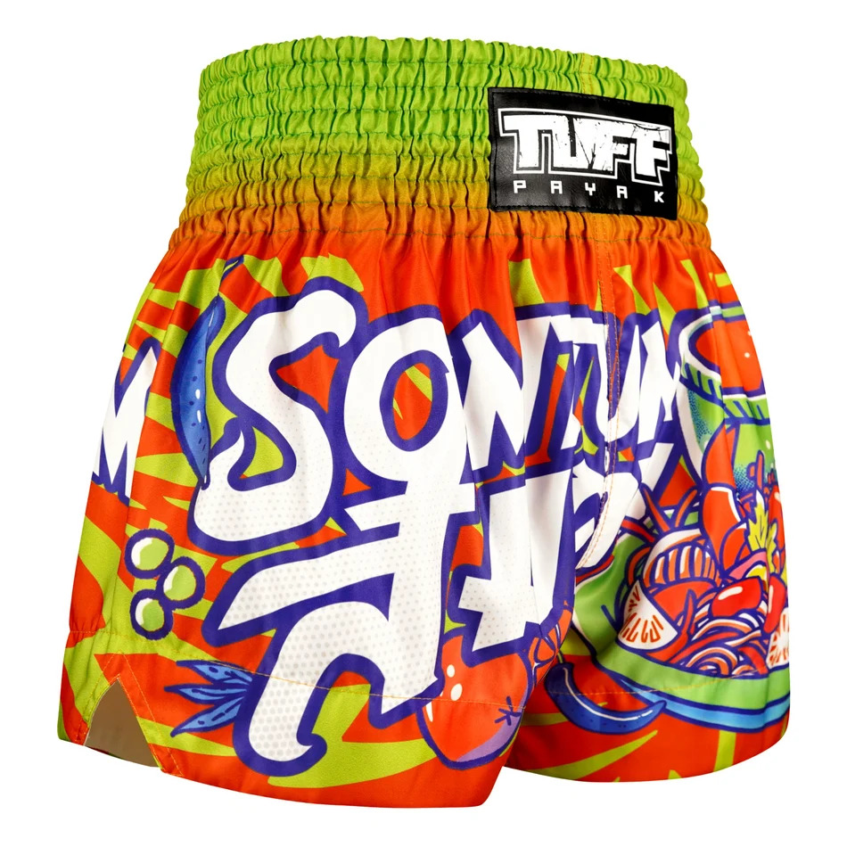 spodenki-treningowe-muay-thai-kickboxing-mma-tuff-czerwone-zielone-som-tum-smash-xl